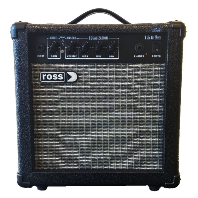 Amplificador Para Guitarra - Ross - 15W - Parlante 6,5 - Distorition - 3 Eq - G-15