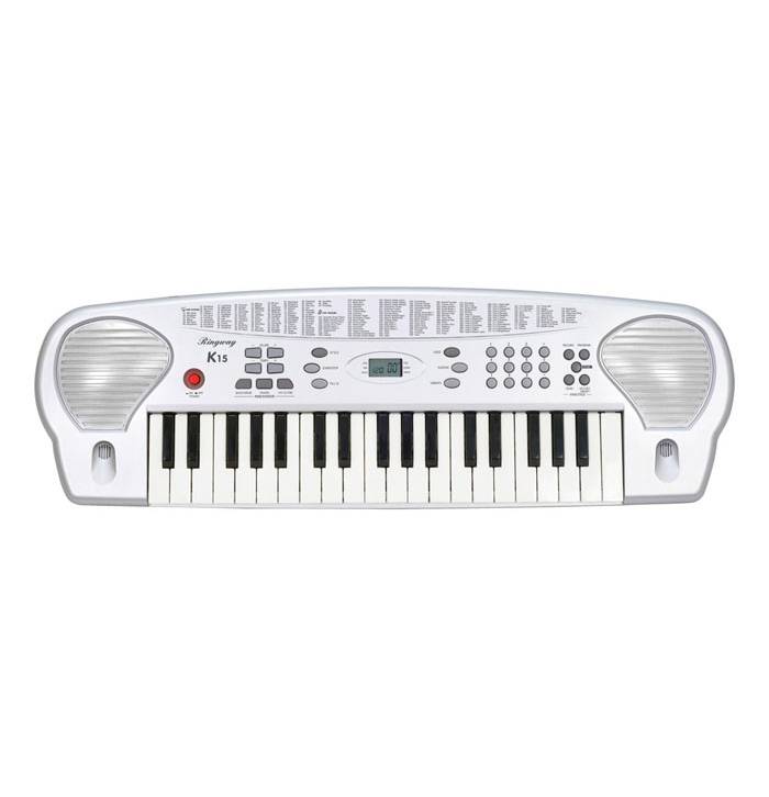 Teclado - Ringway - Para Niños - 37 Teclas - Display Lcd - Polifonia 32 Notas - 128 Voces - 100 Ritmos - K15