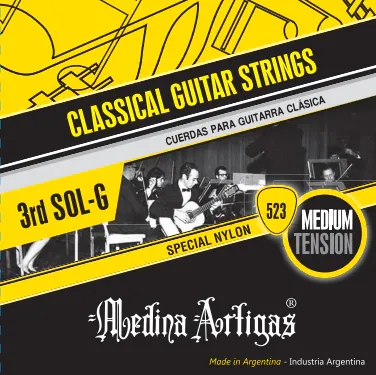 Cuerda - Medina Artigas - 3Ra - Guitarra Criolla - Sobre Amarillo - 520-3  