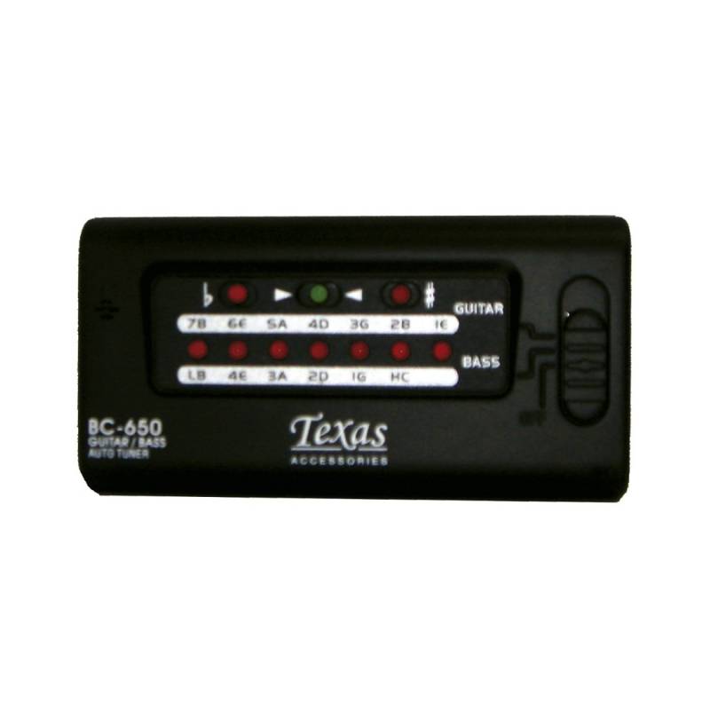 Afinador - Texas - Digital - Con Leds - Para Guitarra Electrica/Acustica/Bajo - Bc-650