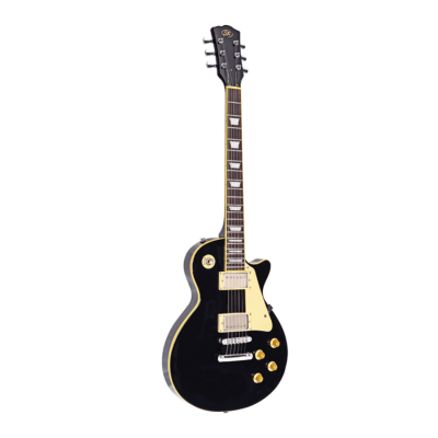 Guitarra Electrica - Sx - Les Paul - Mastil Encolado - Microfonos 2 Humbucker - Diapason Con Cenefa - Accesorios Cromados - Ee3-Bk  