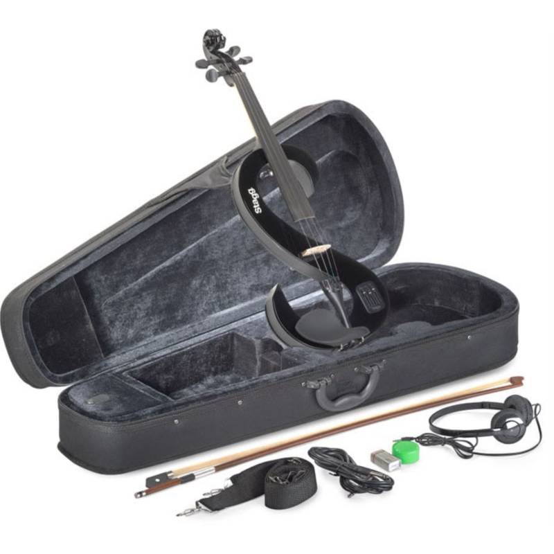 Violin Electrico - Stagg - Incluye Estuche - Auriculares - Arco Color Negro - Evn44Bk