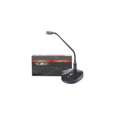Microfono - Ross - Cuello De Ganso Flexible Extraible - Base - Aro Luminoso - Condenser - Cardioide - Con Switch Din Don - Cable Xlr-Plug Removible - Fm-918  