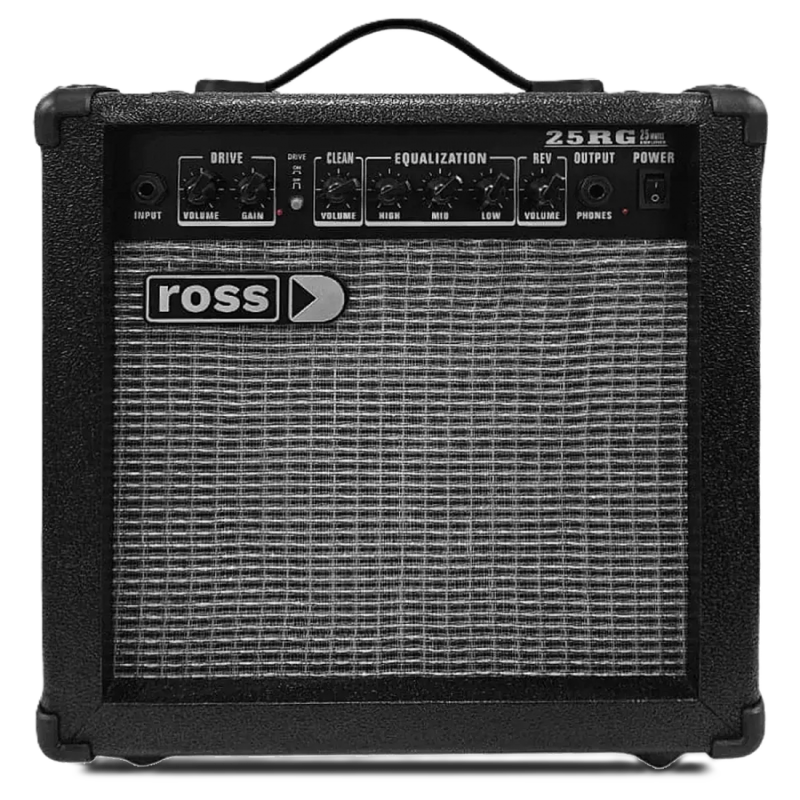 Amplificador Para Guitarra - Ross - 25W - Parlante 8 - 2 Canales Drive/Clean - Reverb - 3 Eq - G-25R
