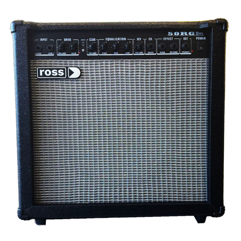 Amplificador Para Guitarra - Ross - 50W - Parlante 12 - 2 Canales Drive/Clean - Reverb - 3 Eq - G-50R