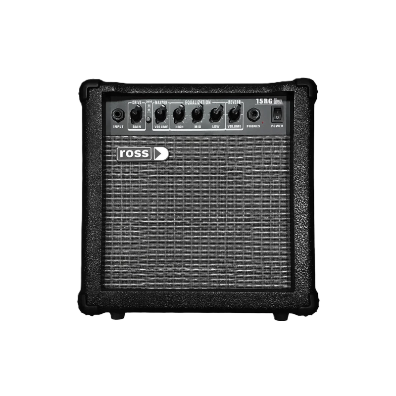Amplificador - Ross - Para Guitarra - 15W - Parlante 6,5 - Distorition - Reverb - 3 Eq - Entrada Plug - Salida Auriculares - Black - G-15R