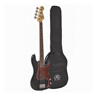 Bajo Electrico - Sx - Presision Bass - Diapason Rosewood - Cuerpo Basswood - Pickguard Carey - Funda Incluida - Negro - Bd2-Bk  
