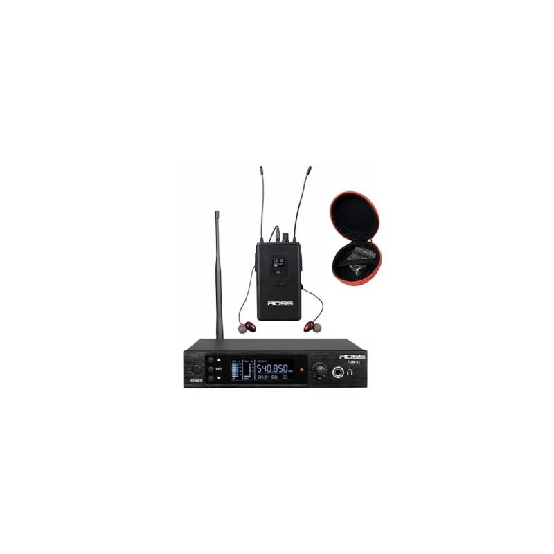 Sistema De Monitoreo - Ross - Intraural - Profesional - Uhf Frecuencia Variable - Entradas Xlr - Con Auricular Incluido - Fum-001