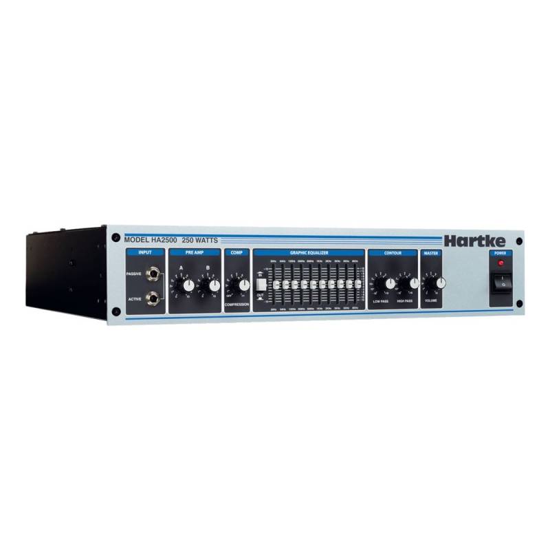 Cabezal - Hartke - 250W/4Ohms - 180W/8Ohms - 10 Eq Grafico - Compresor - Preamplificador Valvular + Solido - Ha2500