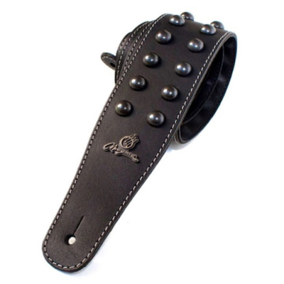 Correa - Magma - Cuero - Negro - Tachas Redondas - Para Bajo - Smg03B  
