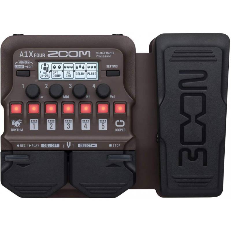 Pedalera - Zoom - Multiefecto - Para Instrumentos Acusticos - 70 Efectos - 55 Efectos Simultaneos - Usb Midi - Usb Micro-B - Con Pedal De Expresion - A1X Four