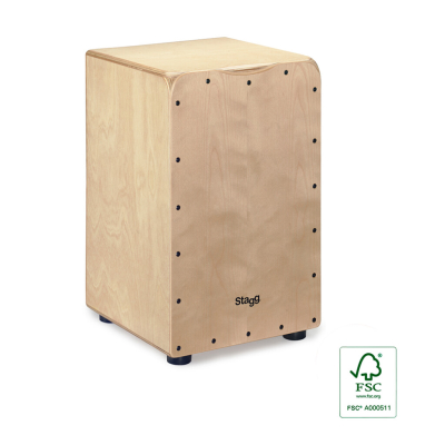 Cajon - Stagg - Con 2 Pares De Cuerdas Ajustables - Incluye Funda Y Llave De Afinar - Tapa Color Natural - Caj50Mn  