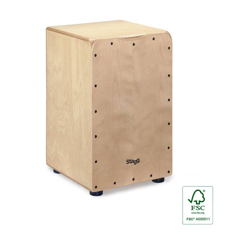 Cajon - Stagg - Con 2 Pares De Cuerdas Ajustables - Incluye Funda Y Llave De Afinar - Tapa Color Natural - Caj50Mn