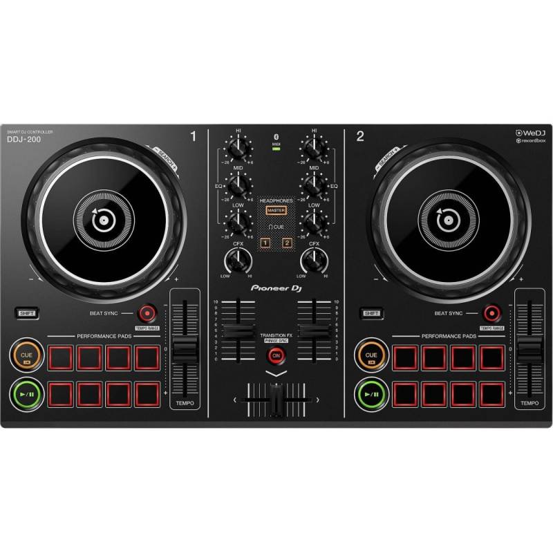 Controlador Dj - Pioneer - 2 Canales - Usb X 1 - 2 Control De Platos - Bluetooth - 8 Hot Cues - Fader Start - Loop Manual - Pad Fx - Transition Fx - Ddj-200