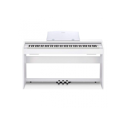 Piano - Casio - Privia - 88 Teclas - 19 Sonidos - 128 Polifonias - Accion Martillo - Tri-Sensor Ii - 3 Pedales - Con Mueble - Blanco - Px770We  