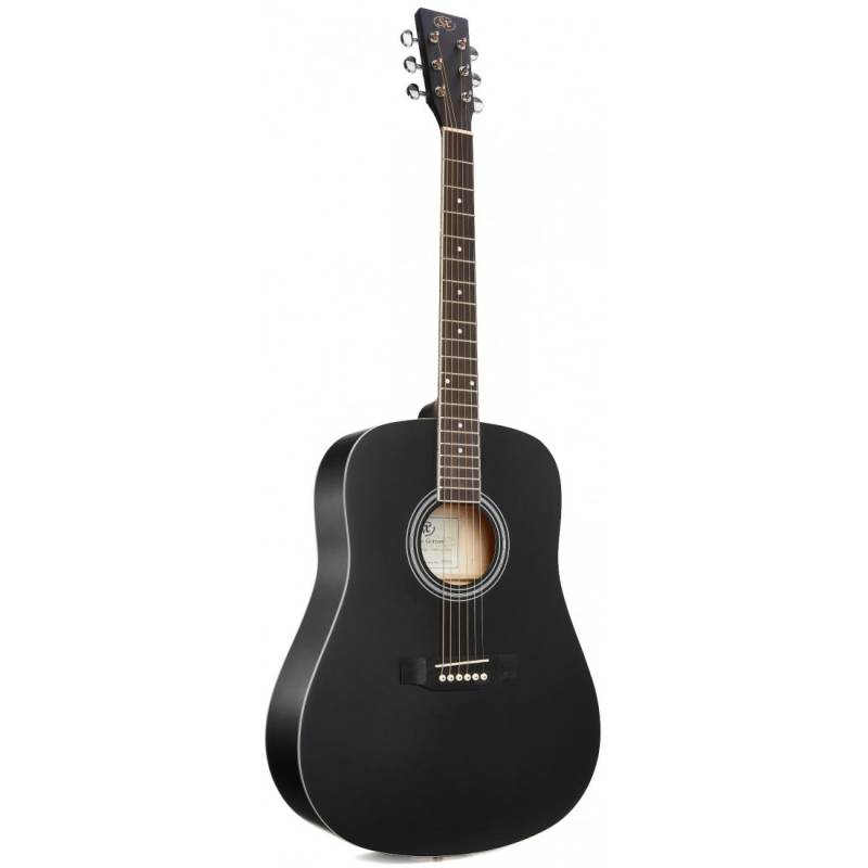Guitarra Acustica - Sx - Diapason Rosewood - Tapa, Aro Y Fondo Tilo Negro - Sd104Bk