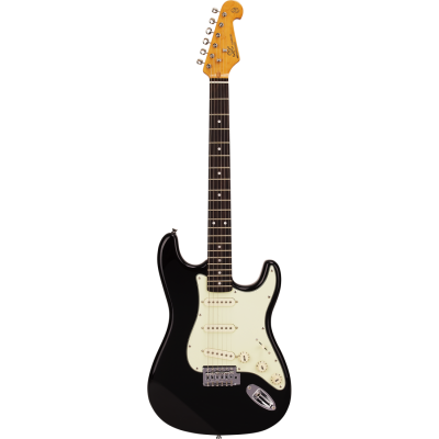 Guitarra Electrica - Sx - Vintage Series - Stratocaster - Rw - Pickguard Blanco - Cuerdas Daddario - Funda Incluida - Negra - Sst62+/Bk  