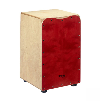 Cajon - Stagg - Con 2 Pares De Cuerdas Ajustables - Incluye Funda Y Llave De Afinar - Tapa Color Roja - Caj50Mrd  