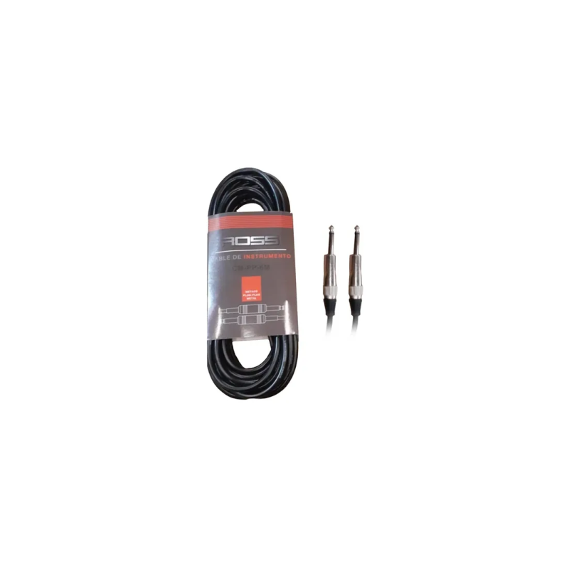 Cable - Ross - Plug-Plug - 6 Mts - Para Instrumentos - Conector Metalico - Cm-Pp-6M