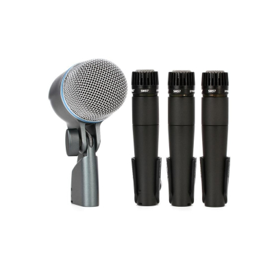 Kit 4 Microfonos - Shure - Para Bateria - 3 X Sm57 + Beta 52A - 3 Clamp - Estuche - Dmk57-52  