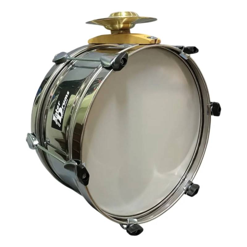 Bombo - Interdrums - Acero Inoxidable - De Murga - 14 - Parches Mylar - Id-16075