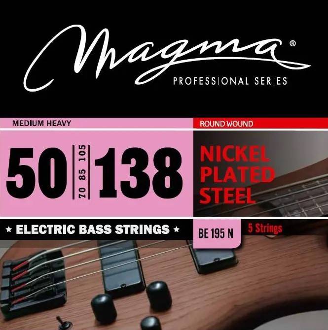 Encordado - Magma - Bajo Electrico - Medium - Heavy - 050-138 - 5 Cuerdas - Be195N