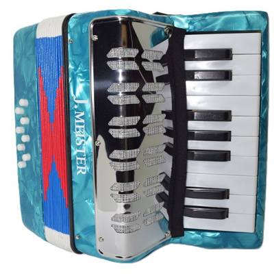 Acordeon - J Meister - Para Chicos - 8 Bajos - 17 Teclas - Azul - Mc104Wbl  