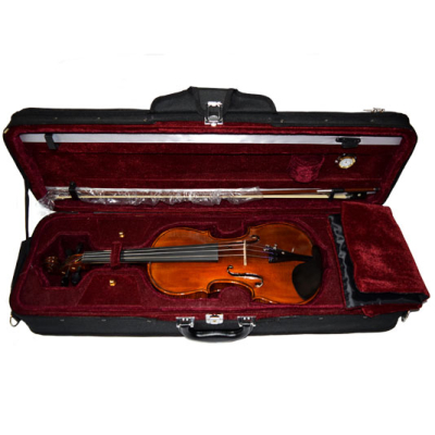 Violin - Stradella - 4/4 - Hecho A Mano - Tapa De Pino Maciza Fully Carved - Estuche Rectangular Higrometro - Arco - Mv141944  
