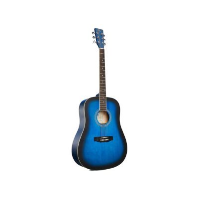 Guitarra Acustica - Sx - Diapason Rosewood - Tapa, Aro Y Fondo Tilo Blue Sunburst - Sd104Bus  