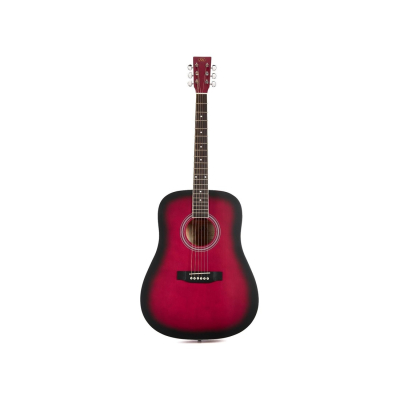 Guitarra Acustica - Sx - Diapason Rosewood - Tapa, Aro Y Fondo Tilo Red Sunburst - Sd104Rds  
