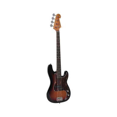 Bajo Electrico - Sx - Vintage Series - Precision Bass - Rw - Pickguard Carey - Funda Incluida - Sunburst 3 Tonos - Spb62+/3Ts  