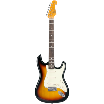 Guitarra Electrica - Sx - Vintage Series - Stratocaster - Rw - Pickguard Blanco - Cuerdas Daddario - Funda Incluida - Sunburst - Sst62+/3Ts  
