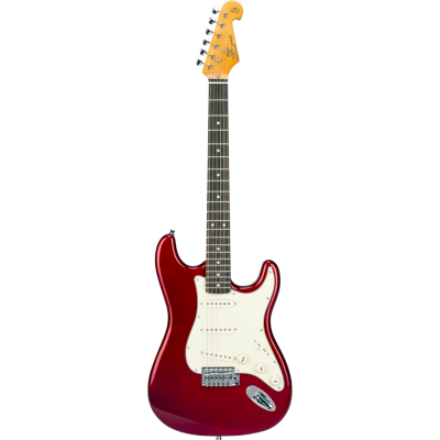 Guitarra Electrica - Sx - Vintage Series - Stratocaster - Rw - Pickguard Blanco - Cuerdas Daddario - Funda Incluida - Candy Apple Red - Sst62+/Car  