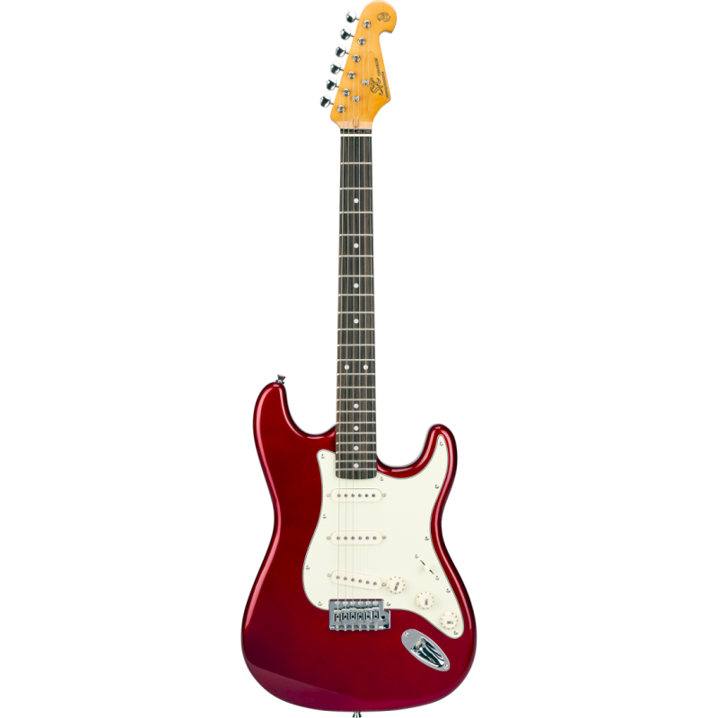 Guitarra Electrica - Sx - Vintage Series - Stratocaster - Rw - Pickguard Blanco - Cuerdas Daddario - Funda Incluida - Candy Apple Red - Sst62+/Car