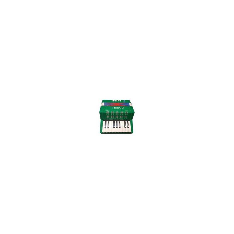 Acordeon A Piano - Corelli - 17 Teclas - 8 Bajos - Con Correa - Verde/Roja - Whc104 Gr