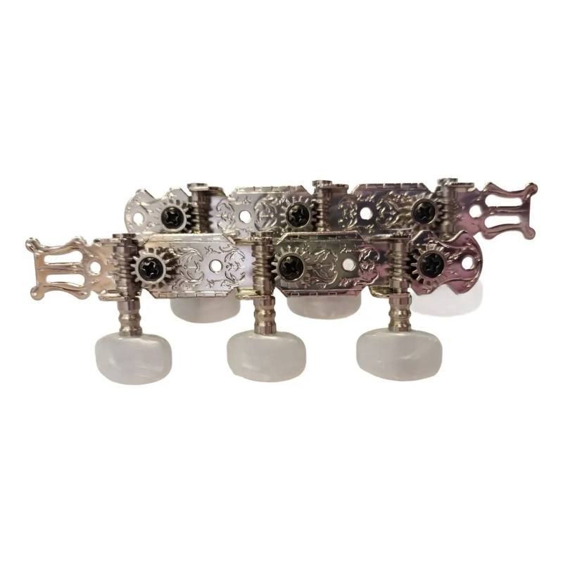 Clavijero - Accesorios Musicales - Paso Internacional - Para Guitarra Criolla - Niquelado - Clavijas Nacaradas - Am-Cl001N