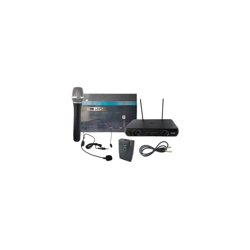 Microfono - Ross - Inalambrico - Vhf - Mano + Vincha - Alta Fidelidad - Facil Transporte - Fv-513-Hs/Hh