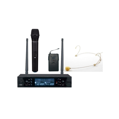 Microfono - Ross - Inalambrico - Uhf - Mano + Vincha - Display Retroiluminado - Receptor 1/2U Rack - Estuche Transporte - Mu-626-Hs/Hh  