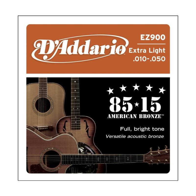 Encordado - Daddario - Guitarra Acustica - 010/050 - Bronze 85/15 - Tension Extra Baja - Ez900