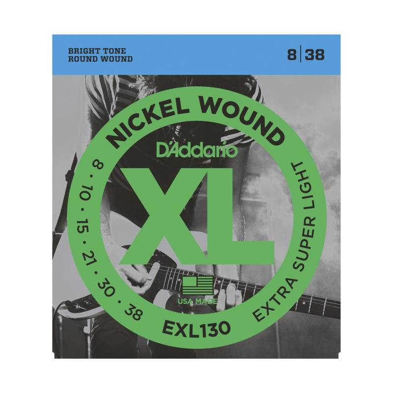 Encordado - Daddario - Electrica - 008/038 - Nickel Wound - Exl130