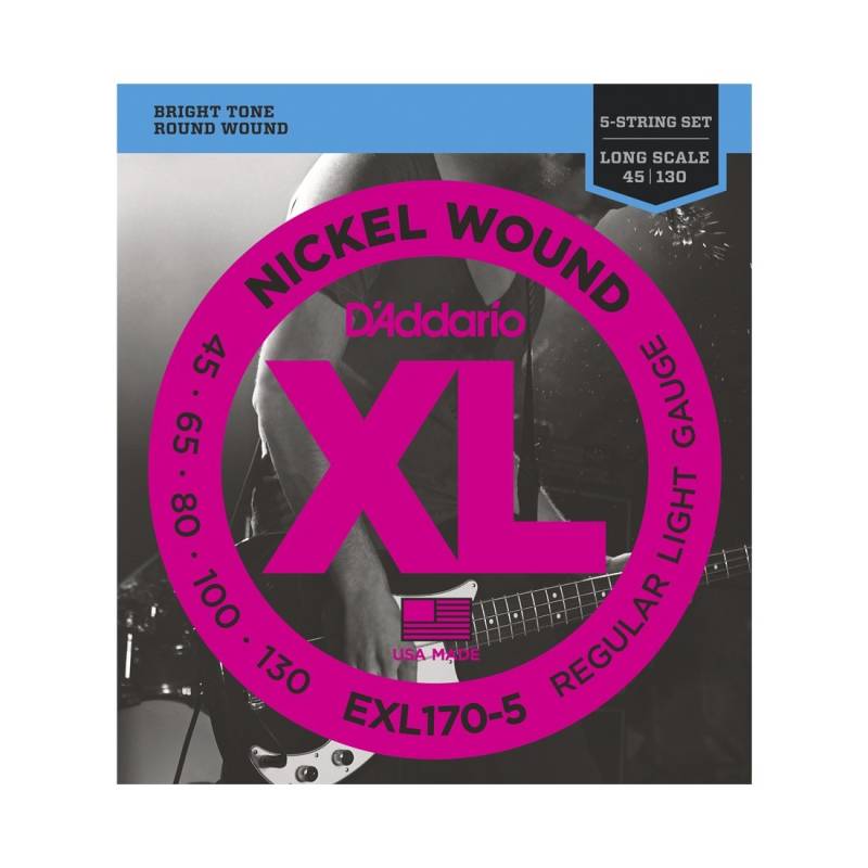 Encordado - Daddario - Bajo 5 Cuerda - 045/130 - Nickel Wound - Exl170-5