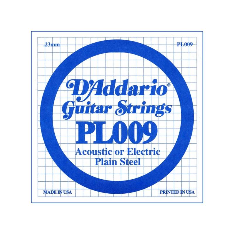 Cuerda Suelta 1 - Daddario - Guitarra Acustica/Electrica - 009 - Plain Steel - Pl009