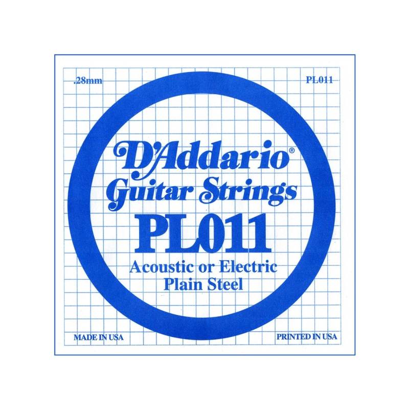 Cuerda Suelta 1 - Daddario - Guitarra Acustica/Electrica - 011 - Plain Steel - Pl011