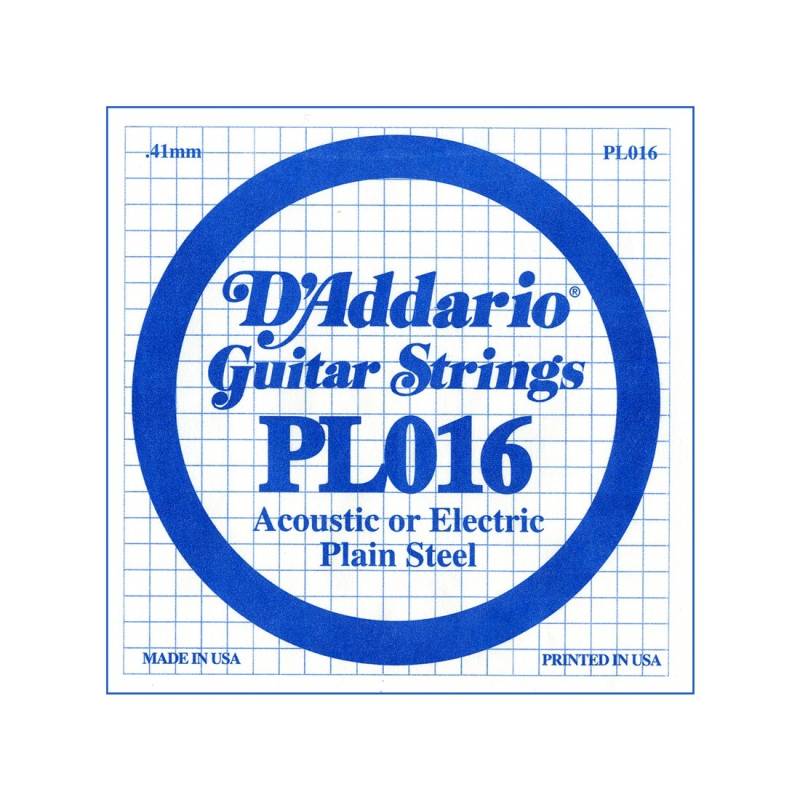 Cuerda Suelta 3 - Daddario - Guitarra Acustica/Electrica - 016 - Plain Steel - Pl016