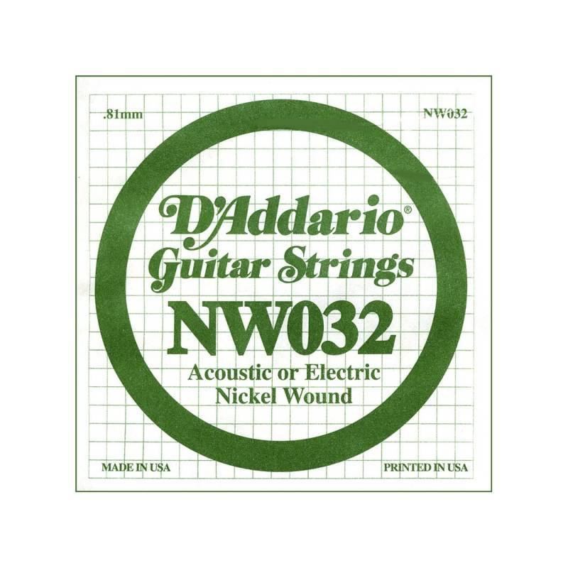 Cuerda Suelta 5 - Daddario - Guitarra Acustica/Electrica - 032 - Nickel Wound - Nw032