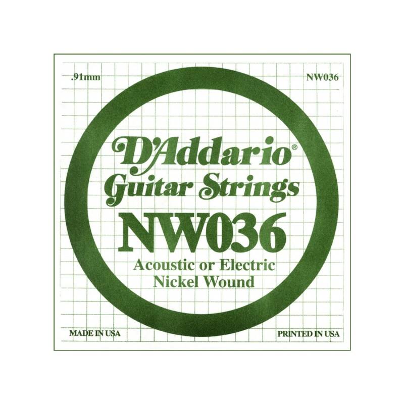 Cuerda Suelta 5 - Daddario - Guitarra Acustica/Electrica - 036 - Nickel Wound - Nw036