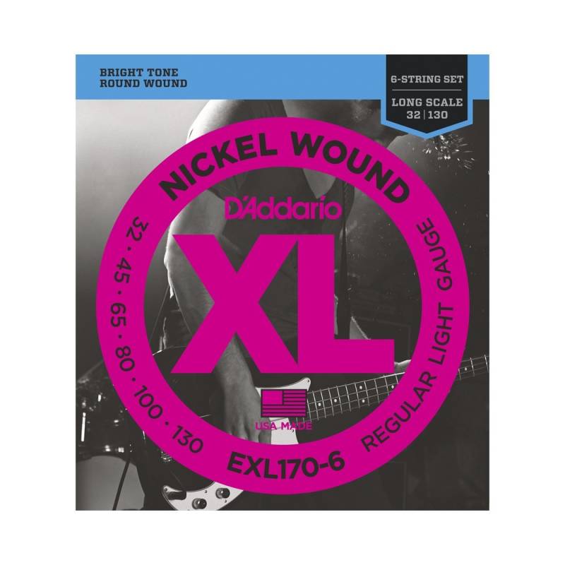Encordado - Daddario - Bajo 6 Cuerdas - 032/130 - Nickel Wound - Exl170-6
