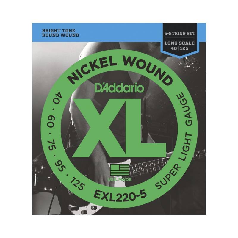 Encordado - Daddario - Bajo 5 Cuerdas - 040/125 - Nickel Wound - Exl220-5