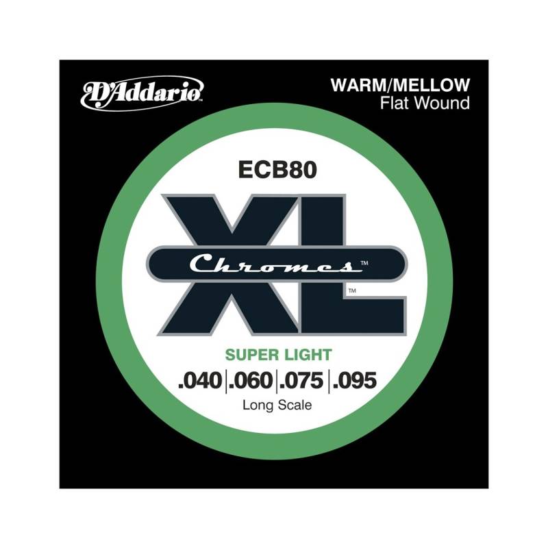 Encordado - Daddario - Bajo 4 Cuerdas - 040/095 - Chromes Flat - Escala Larga - Ecb80
