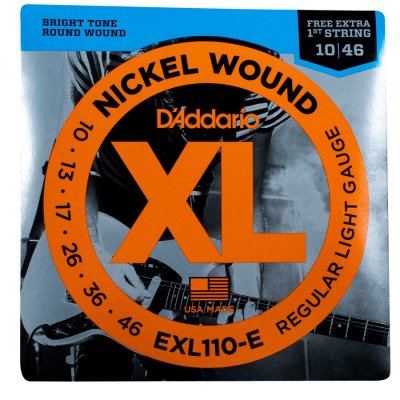 Encordado - Daddario - Guitarra Electrica - 010/046 - Nickel Wound - 1Era Extra - Exl110-E  